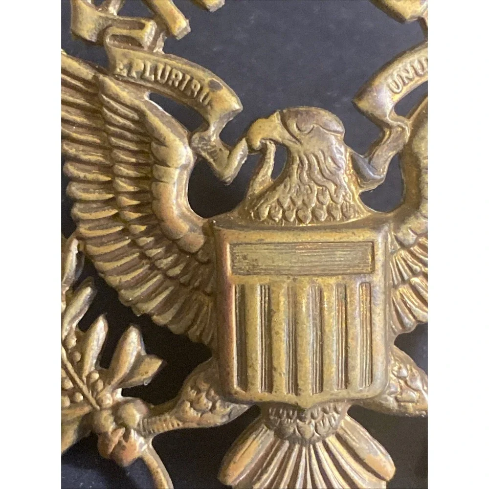 WWII US Army ROTC Service Visor Hat Badge Emblem C.L.I. Screw Back Original Rare